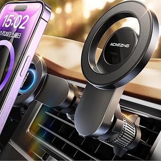Автомобильный держатель для смартфона, подставка для автомобильного смартфона ACMEZING [Самая мощная в мире магнитная сила и металлический крюк 22 N55, 360 0,1 iPhone/Android4-7