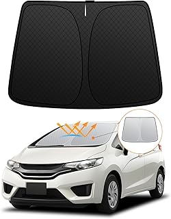 【Усовершенствованная версия】Honda Fit GK3/4/5/6 Солнцезащитный козырек для лобового стекла GP5/6 H25.9-R2.2 с защитой от ультрафиолета, Не требует присосок, 6-слойная конструкция